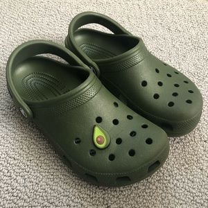 Army green crocs